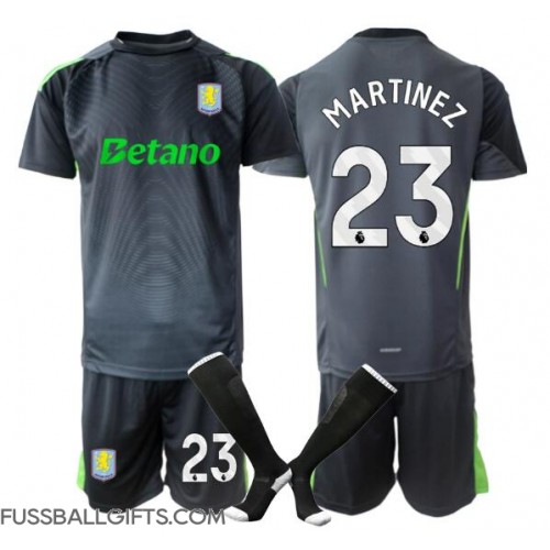 Aston Villa Emiliano Martinez #23 Torwart Fußballbekleidung Heimtrikot Kinder 2025-26 Kurzarm (+ kurze hosen)